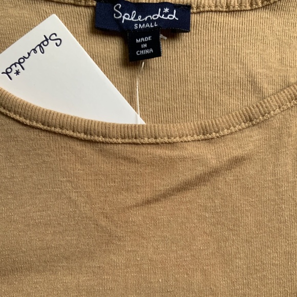 Splendid Tank Top Halter Tank Size Small Beige Neutral Cotton $48 - Picture 3 of 12